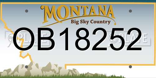 OB18252 Montana License Plate