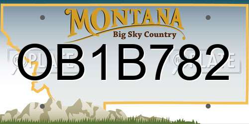 OB1B782 Montana License Plate