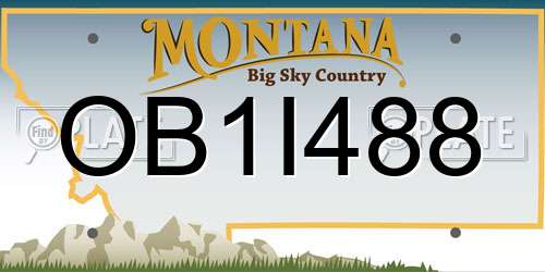 OB1I488 Montana License Plate