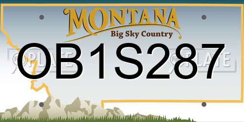 OB1S287 Montana License Plate