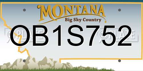 OB1S752 Montana License Plate