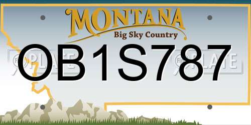 OB1S787 Montana License Plate