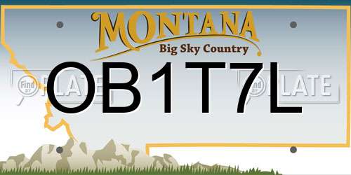 OB1T7L Montana License Plate