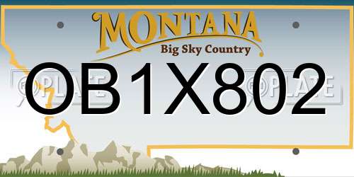 OB1X802 Montana License Plate