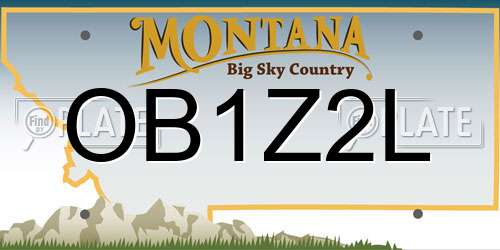 OB1Z2L Montana License Plate