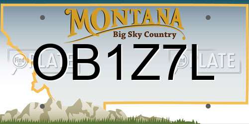 OB1Z7L Montana License Plate