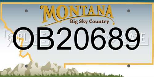 OB20689 Montana License Plate