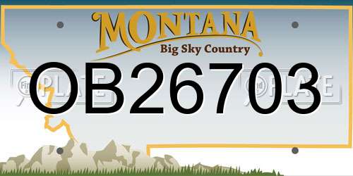 OB26703 Montana License Plate