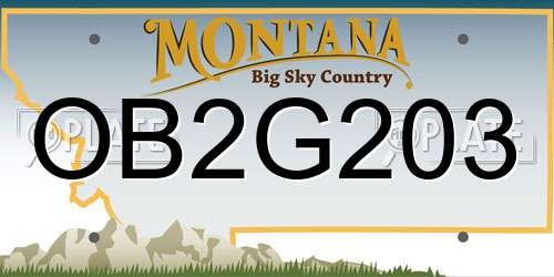 OB2G203 Montana License Plate