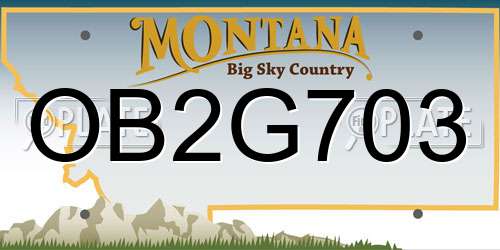OB2G703 Montana License Plate