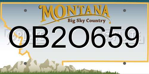 OB2O659 Montana License Plate