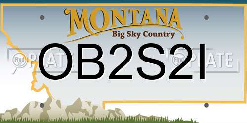 OB2S2I Montana License Plate