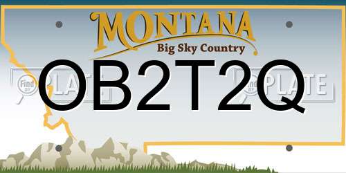 OB2T2Q Montana License Plate