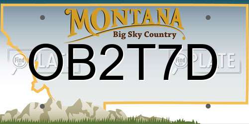 OB2T7D Montana License Plate