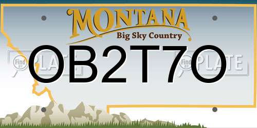 OB2T7O Montana License Plate
