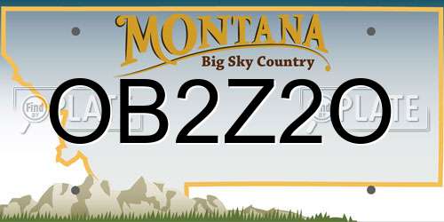 OB2Z2O Montana License Plate