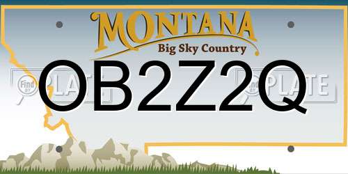 OB2Z2Q Montana License Plate