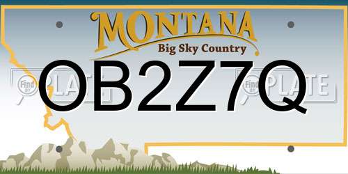 OB2Z7Q Montana License Plate