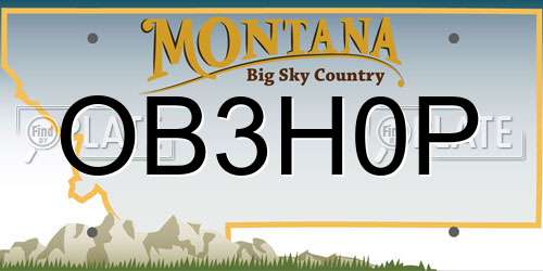 OB3H0P Montana License Plate