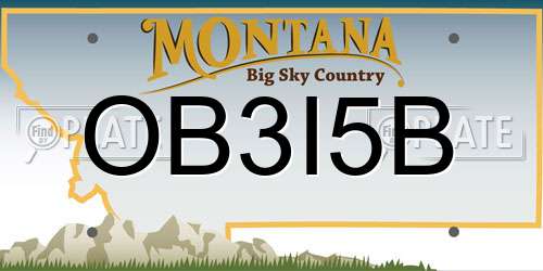 OB3I5B Montana License Plate