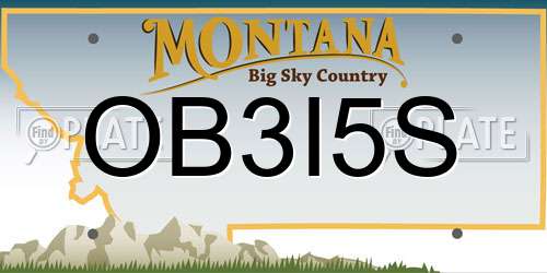 OB3I5S Montana License Plate