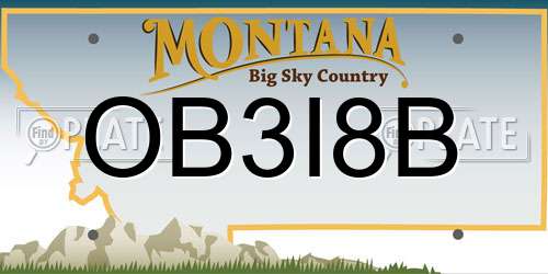 OB3I8B Montana License Plate