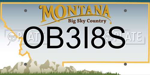OB3I8S Montana License Plate