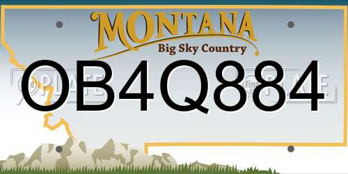 OB4Q884 Montana License Plate