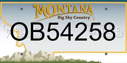 OB54258 Montana License Plate