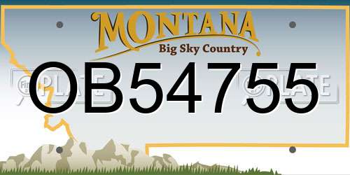OB54755 Montana License Plate