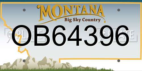 OB64396 Montana License Plate