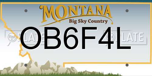 OB6F4L Montana License Plate