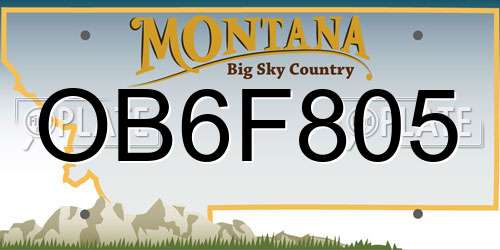 OB6F805 Montana License Plate