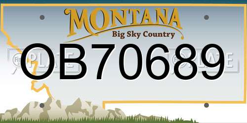 OB70689 Montana License Plate