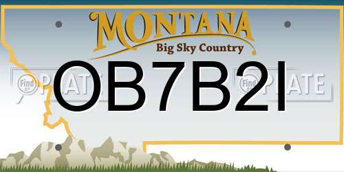 OB7B2I Montana License Plate