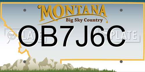 OB7J6C Montana License Plate
