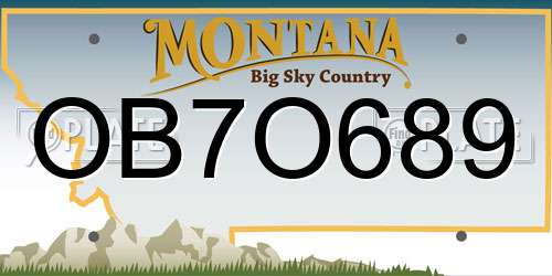 OB7O689 Montana License Plate