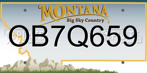 OB7Q659 Montana License Plate