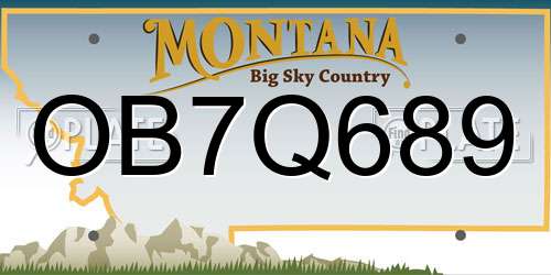 OB7Q689 Montana License Plate