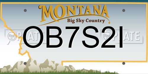 OB7S2I Montana License Plate