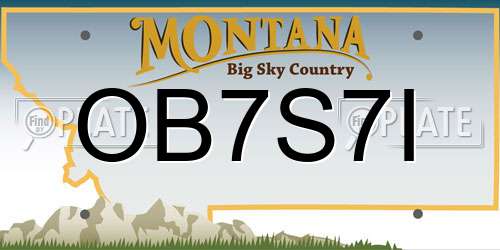 OB7S7I Montana License Plate