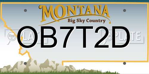 OB7T2D Montana License Plate
