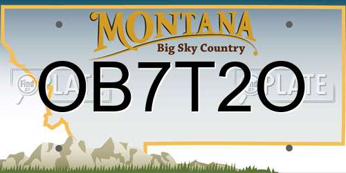 OB7T2O Montana License Plate