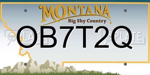 OB7T2Q Montana License Plate