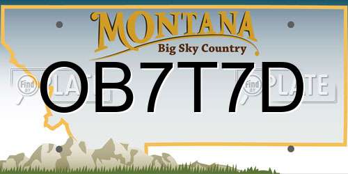 OB7T7D Montana License Plate