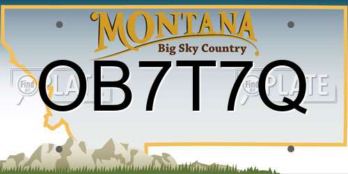 OB7T7Q Montana License Plate