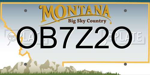 OB7Z2O Montana License Plate