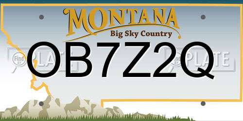 OB7Z2Q Montana License Plate