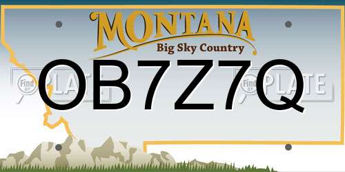 OB7Z7Q Montana License Plate