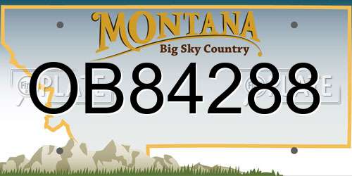 OB84288 Montana License Plate